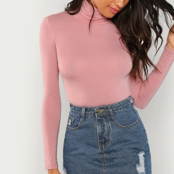 SHEIN Tops - Turtleneck Slim Fit Long Sleeve